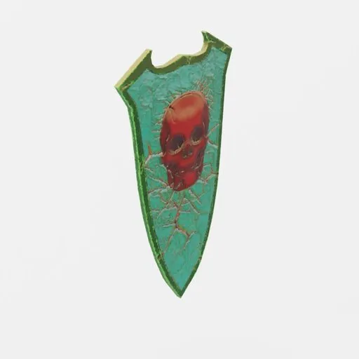 Stylized hand painted large shield