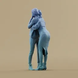 Low-Poly Embracing Couple