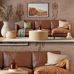 Boho Leather Sofa