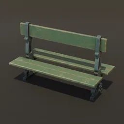 Public Park Ironwork Bench