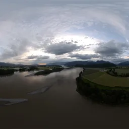 Sunset Sky Dramatic Aerial Landscape