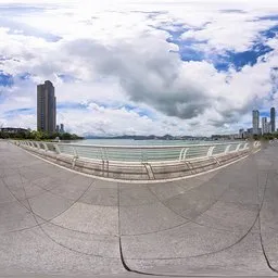 Cloudy plaza during the day 16k