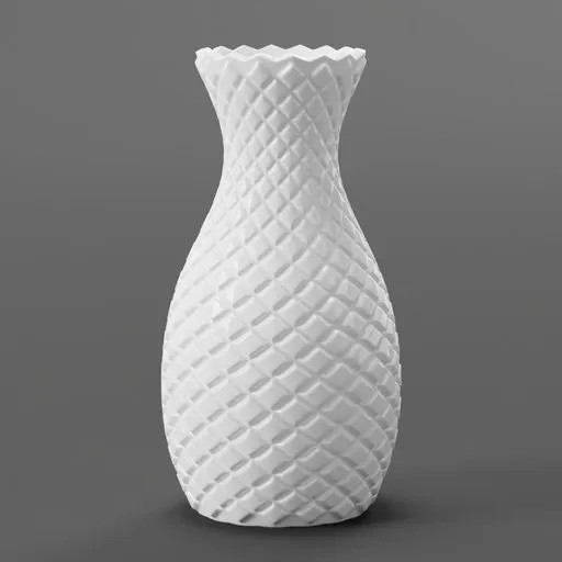 Intricate geometric patterned 3D pineapple vase model, ideal for Blender rendering and decoration.
