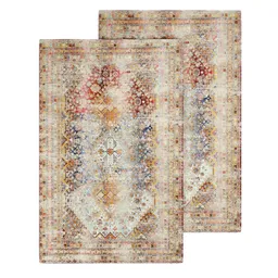 Distressed traditional old rug