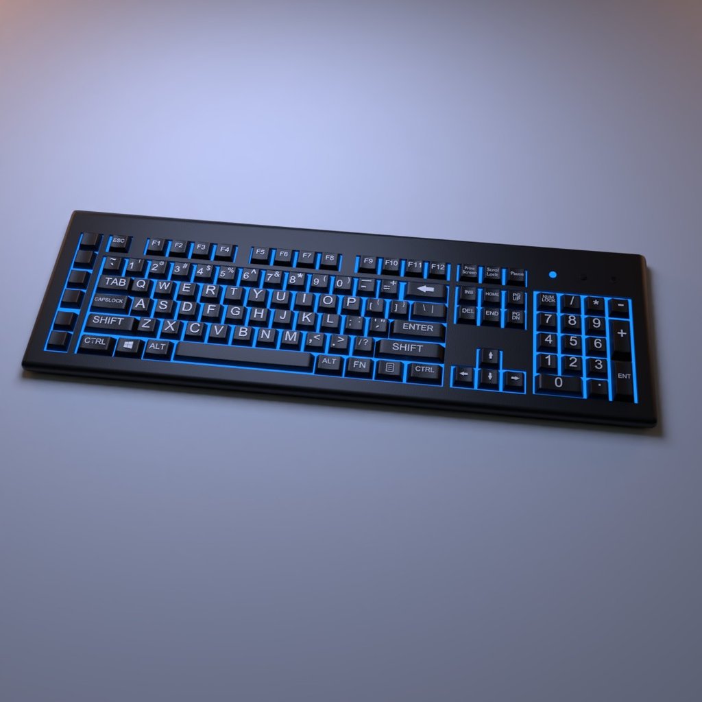 Back lit Keybord | Keyboards models | BlenderKit