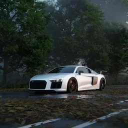 Car in the forest animation