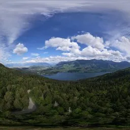 Cloudy Sky Green Mountain Aerial