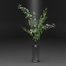 Clover Branch in Glass Bottle Vase