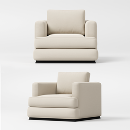 "Modern Lounge Chair - Hallandale Chair by Eichholtz, a high-quality 3D model for interior visualizations in Blender 3D. This designer chair features a contemporary design with a white background, perfect for Unreal Engine 5 rendering. Enhance your interior design projects with this versatile furniture piece from Eichholtz's collection."