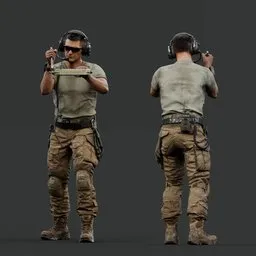 Tactical Infantry Soldier Repairing