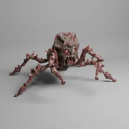 Rigged Scary Spider Skull Creature Monster