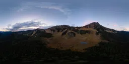 Aerial Twilight Sunset in Mountains