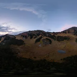 Aerial Twilight Sunset in Mountains