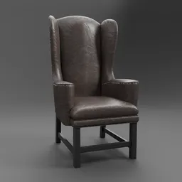 Belfort Wingback Leather Armchair