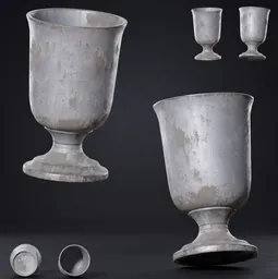 Rustic Pewter Wine Goblet