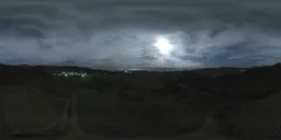 Moonlit Night Next To Forest