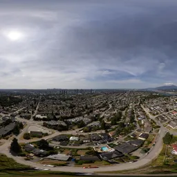 Modern City Sunny Cloudy Day