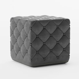 Chesterfield leather pouffe