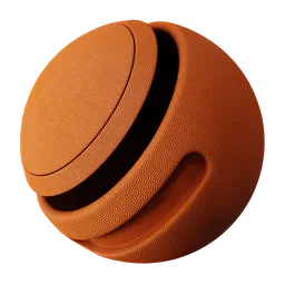 High-quality orange basketball rubber texture for PBR material in Blender 3D, seamless with AO, suitable for AR viewer.