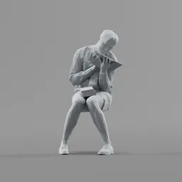 Lowpoly Male Sitting