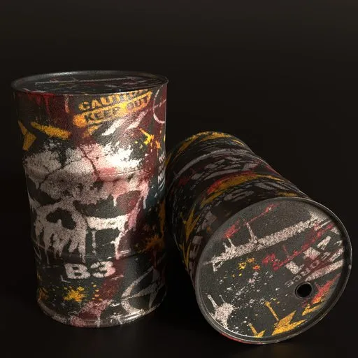 Oil Drum Graffiti Art