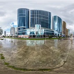 City square after rain