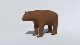 3D cartoonish clay bear model optimized for Blender, featuring separate meshes for eyes, tongue, claws, and teeth.