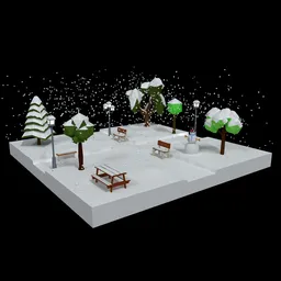 Low Poly Winter Park