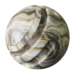 White Graphite Gold Marble