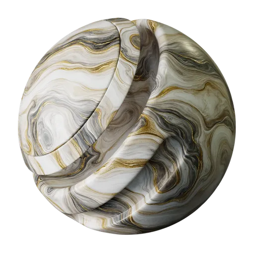 White Graphite Gold Marble