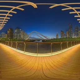Bridge over the river at night