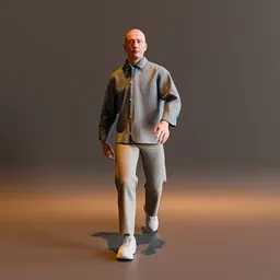 Male  Walking Animation Cloth Simulation