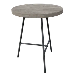 Circular table with wooden top