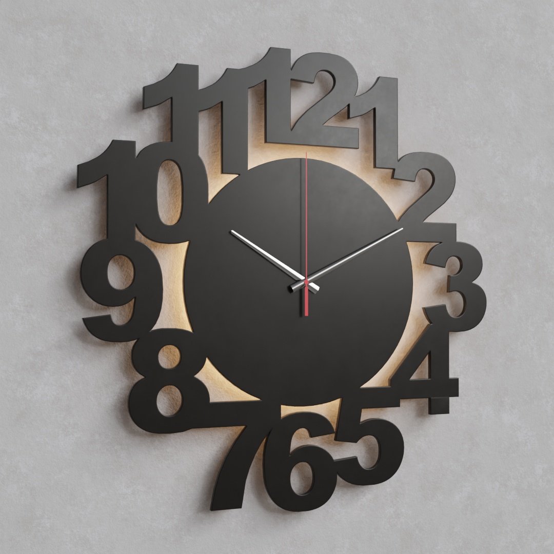 Wall clock with backlight | FREE 3D Clock / Watch models | BlenderKit