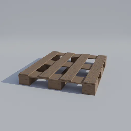 Realistic 3D wooden pallet model for Blender, suitable for European and Asian cityscape settings.