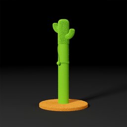 High-quality 3D cactus cat scratcher model, crafted with procedural textures for realistic detail, suitable for Blender.