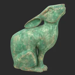 Rabbit oxydated statue