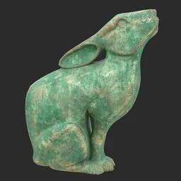 Rabbit oxydated statue