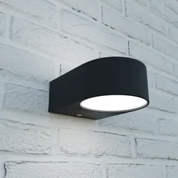 Realistic 3D-rendered modern wall-mounted outdoor lamp on textured surface for Blender modeling.