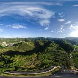 Cloudy with blue skies