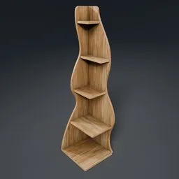 Modern Wavy Corner Bookshelf