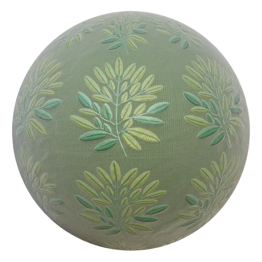 Embroidered Green Fabric