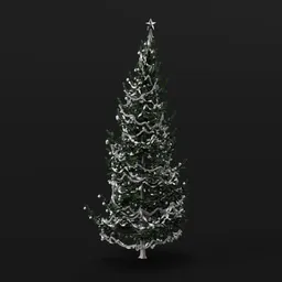 Christmas Tree Green White Large