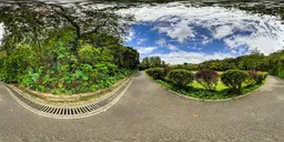 Small asphalt road during cloudy day