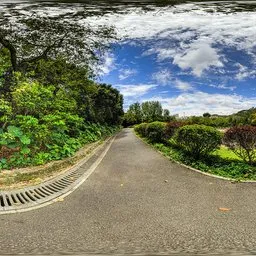 Small asphalt road during cloudy day