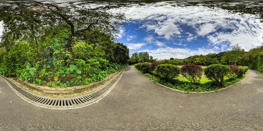 Small asphalt road during cloudy day