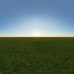 Green grass cloudy blue sky pure sky