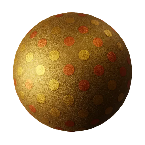 Gold and Orange Metallic Polka Dots