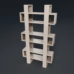 Modern Geometric Wooden Bookshelf