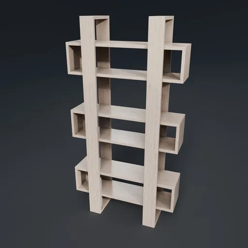 Modern Geometric Wooden Bookshelf